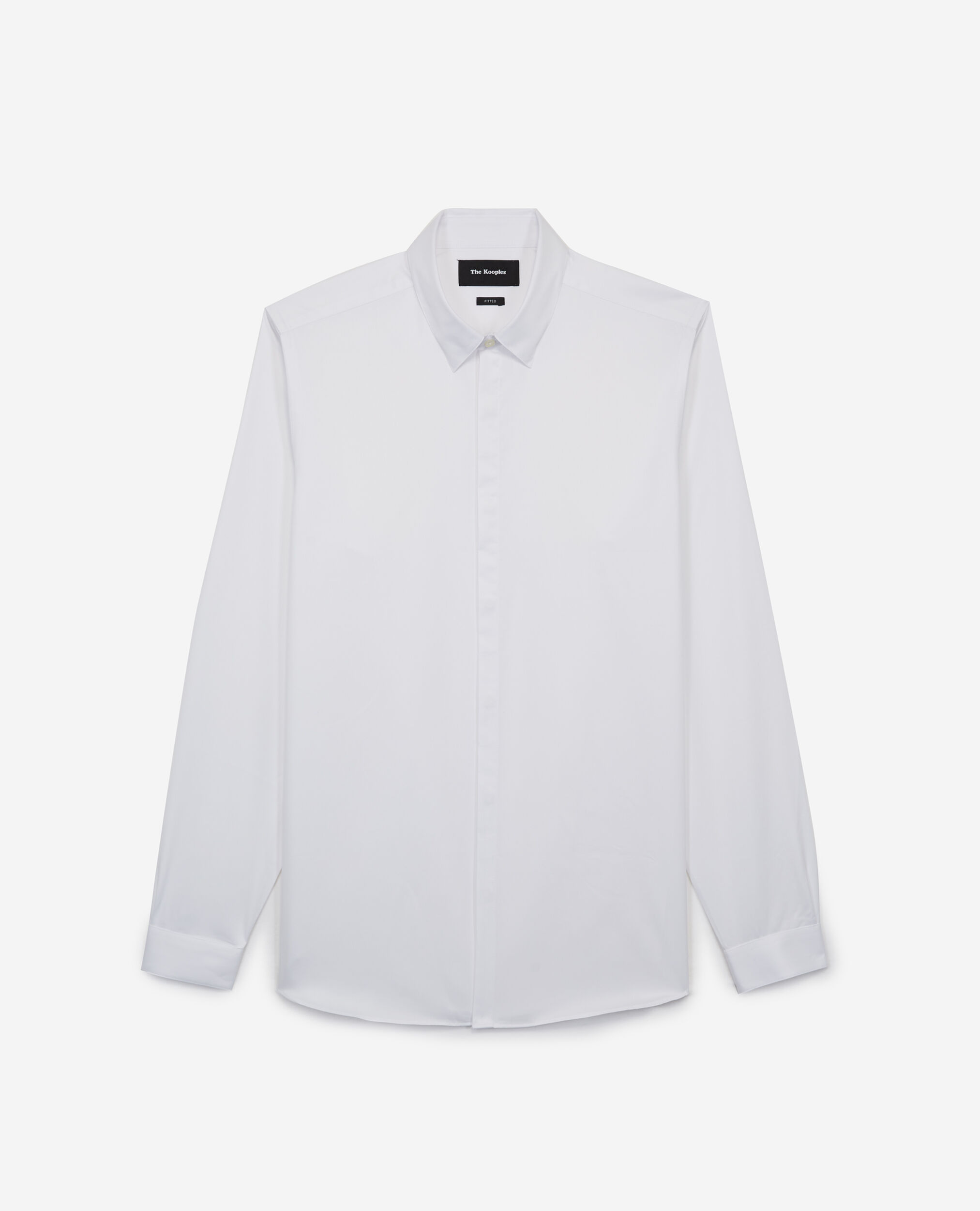 Chemise blanche col classique coupe ajustée, WHITE, hi-res image number null