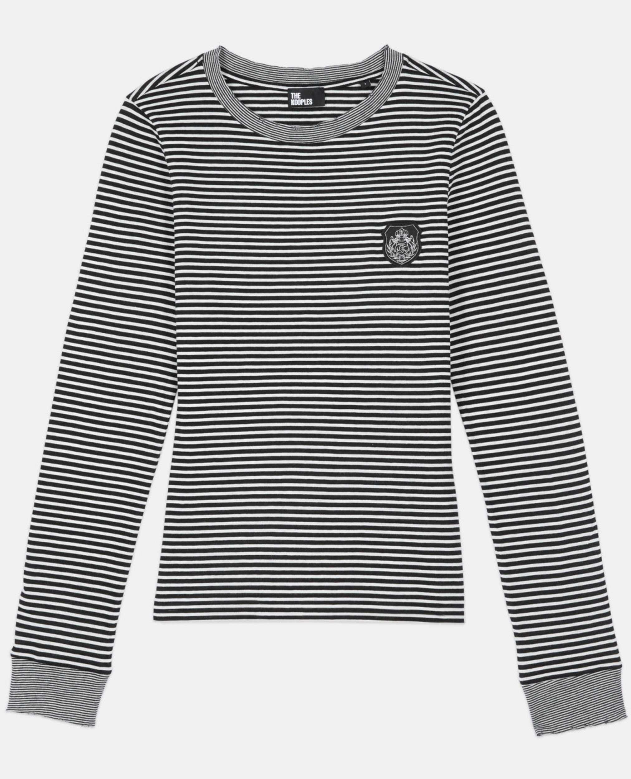 Langärmeliges, gestreiftes T-Shirt, BLACK / WHITE, hi-res image number null