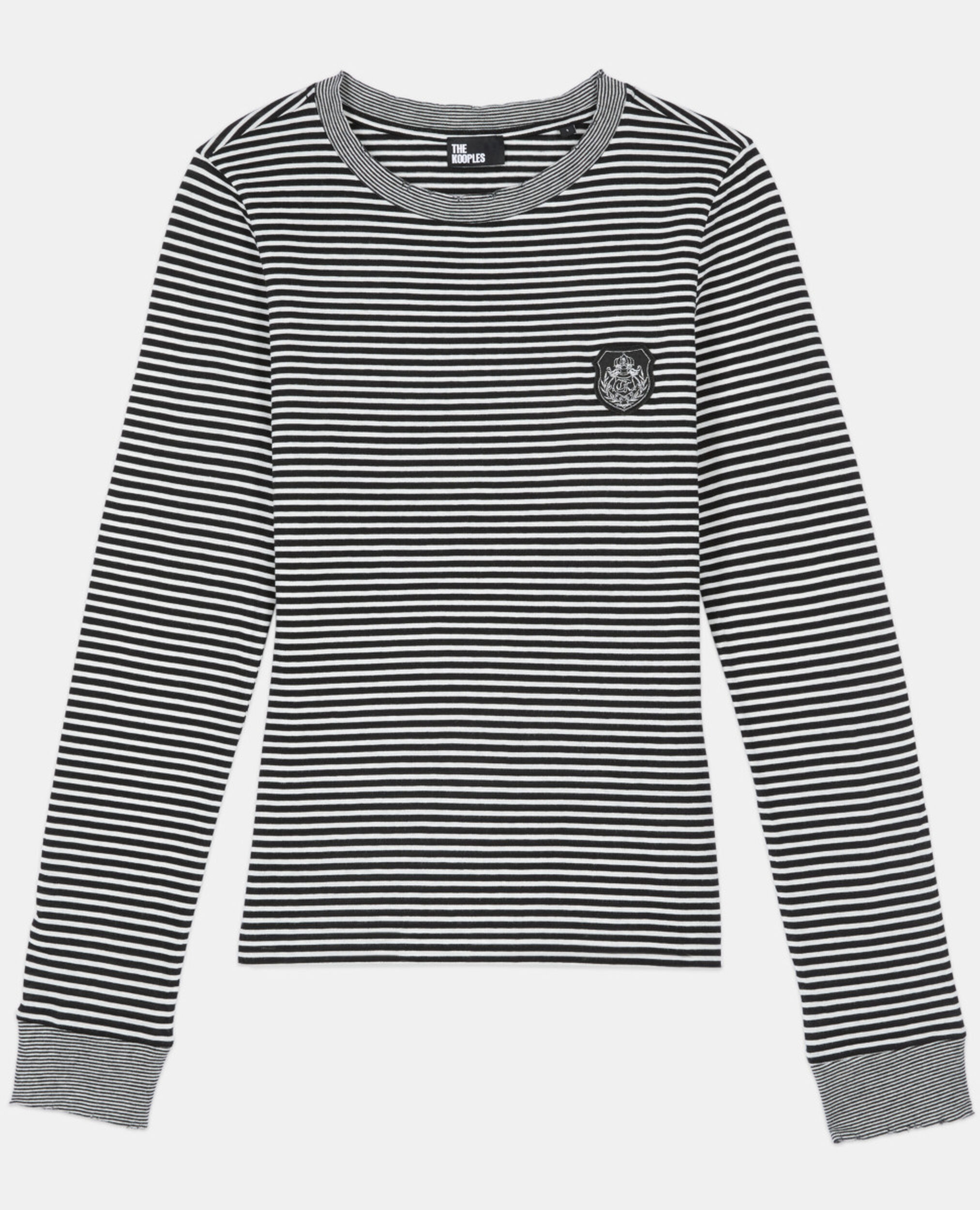 T-shirt manches longues à rayures, BLACK / WHITE, hi-res image number null