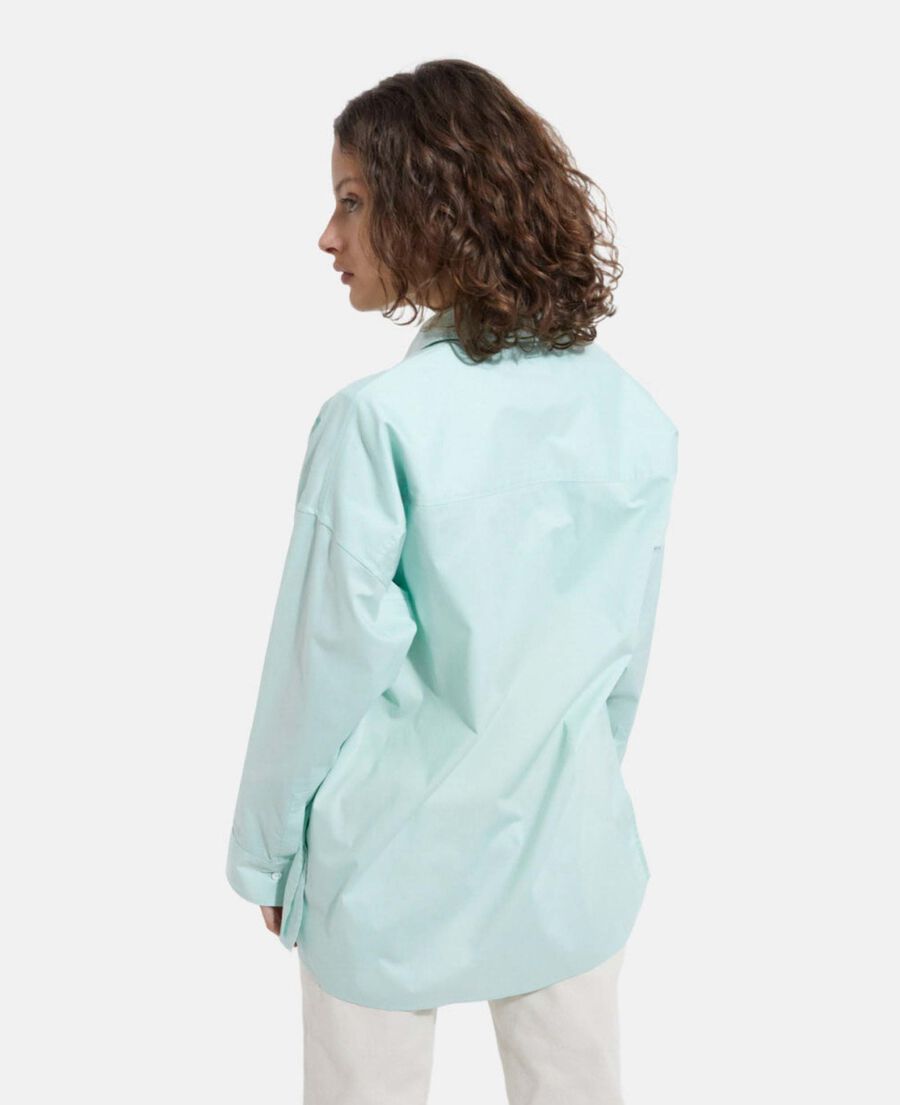 The Kooples FEMME GREEN chemise coton verte longue à boutonnage