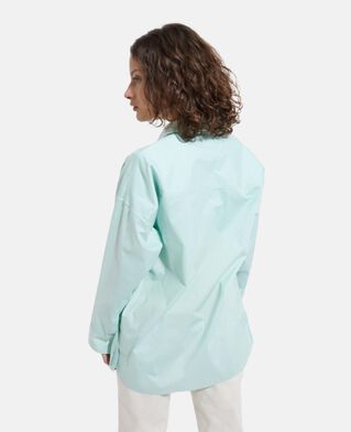 The Kooples FEMME GREEN chemise coton verte longue à boutonnage