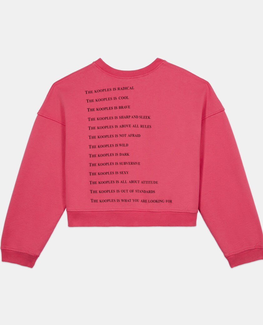 The Kooples MUJER RETRO PINK sudadera what is corta fucsia