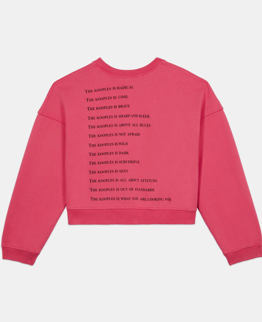 The Kooples FEMME RETRO PINK sweatshirt court what is fuchsia