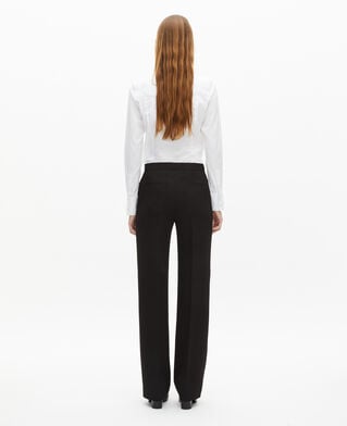 The Kooples DAMEN BLACK schneiderhose aus krepp gerade geschnitten schwarz