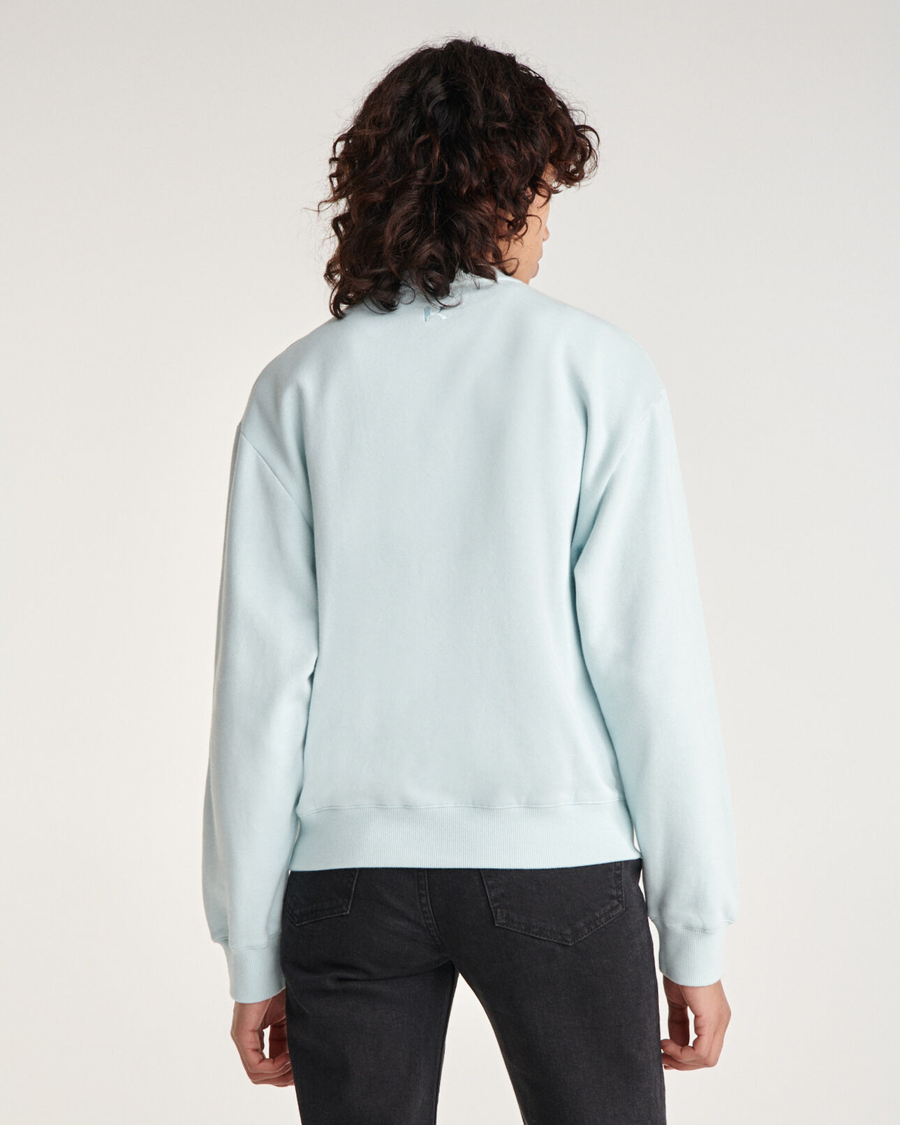 The Kooples FEMME BLUE sweat bleu ciel à logo the kooples