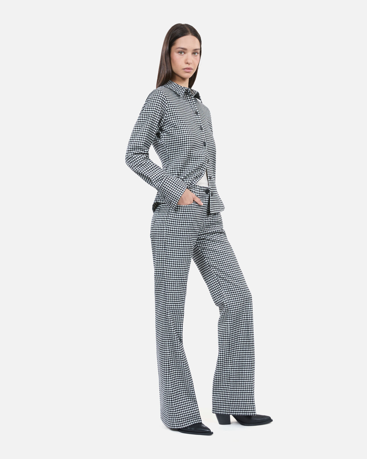 The Kooples MUJER BLACK WHITE camisa cuadros vichy