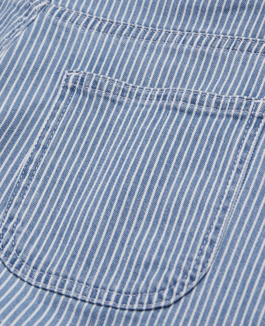 The Kooples DAMEN BLUE DENIM wei&szlig;-blau gestreifte jeansshorts