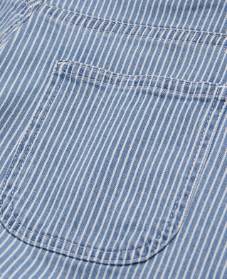 The Kooples DAMEN BLUE DENIM wei&szlig;-blau gestreifte jeansshorts