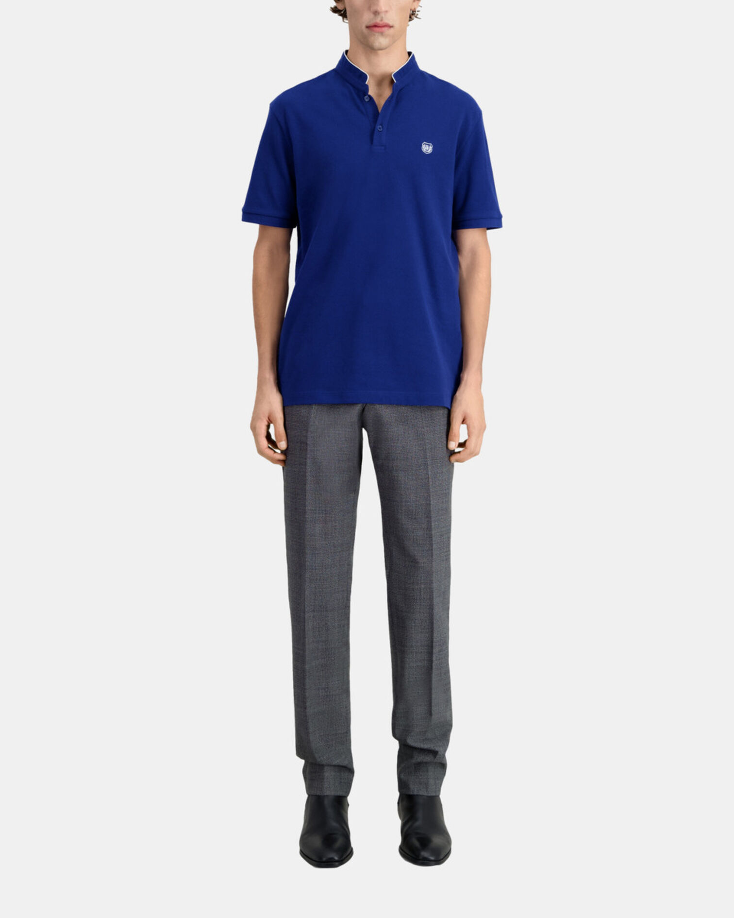 Polo bleu marine en coton, ROYAL BLUE - DARK NAVY, hi-res image number null