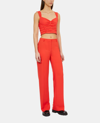 The Kooples FEMME RED top court avec drapé rouge