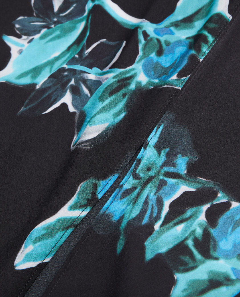 The Kooples FEMME BLACK BLUE jupe longue imprimée