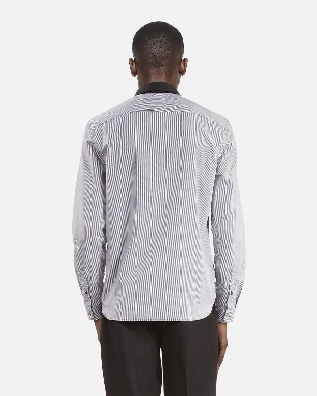 The Kooples MEN BLACK WHITE black micro-checkered shirt
