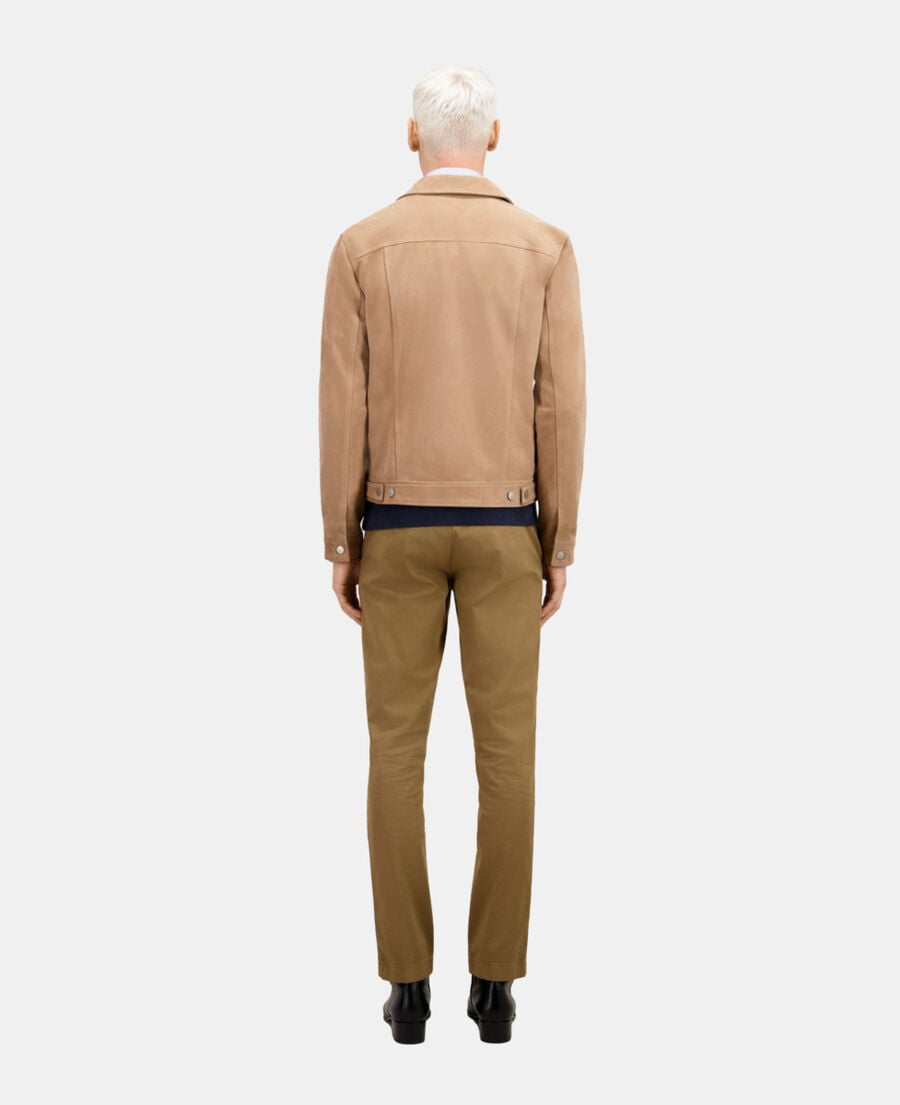 The Kooples HOMME BEIGE blouson en cuir suède beige
