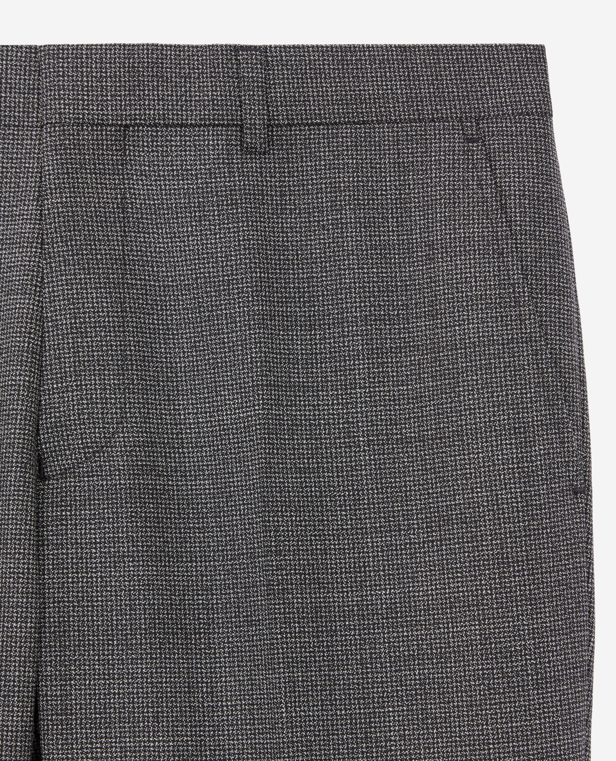 Pantalon de costume noir en laine à micro motifs, BLACK-ECRU, hi-res image number null