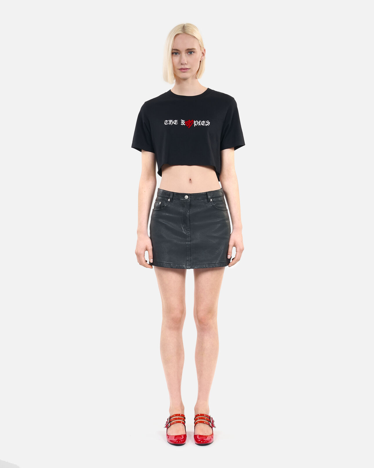 The Kooples FEMME BLACK t-shirt court avec sérigraphie noir