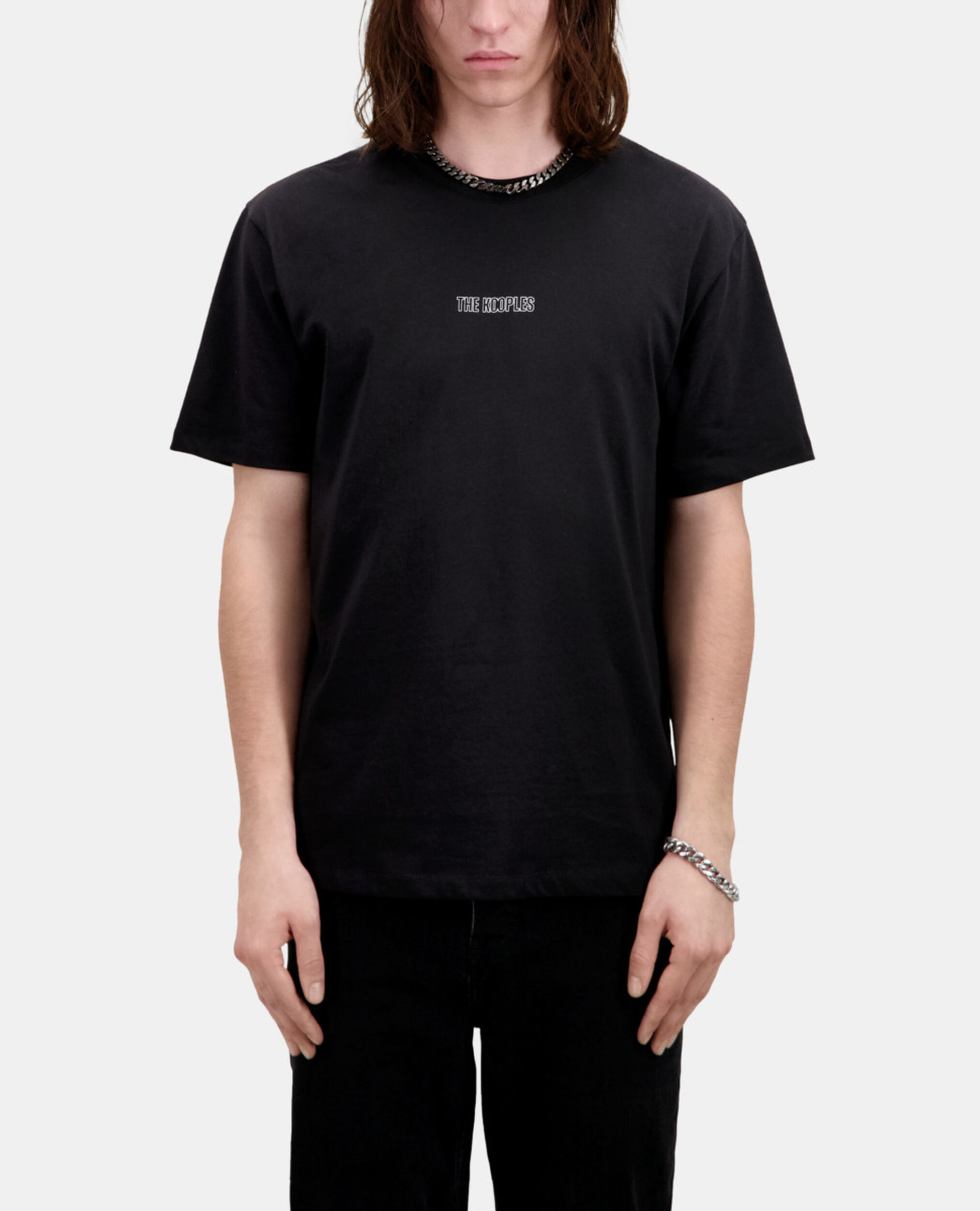 T-shirt Homme noir avec logo, BLACK, hi-res image number null