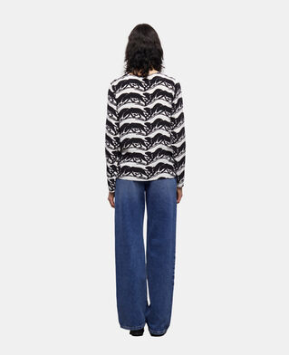 The Kooples FEMME BLACK / WHITE blouse imprim&eacute; panth&egrave;re