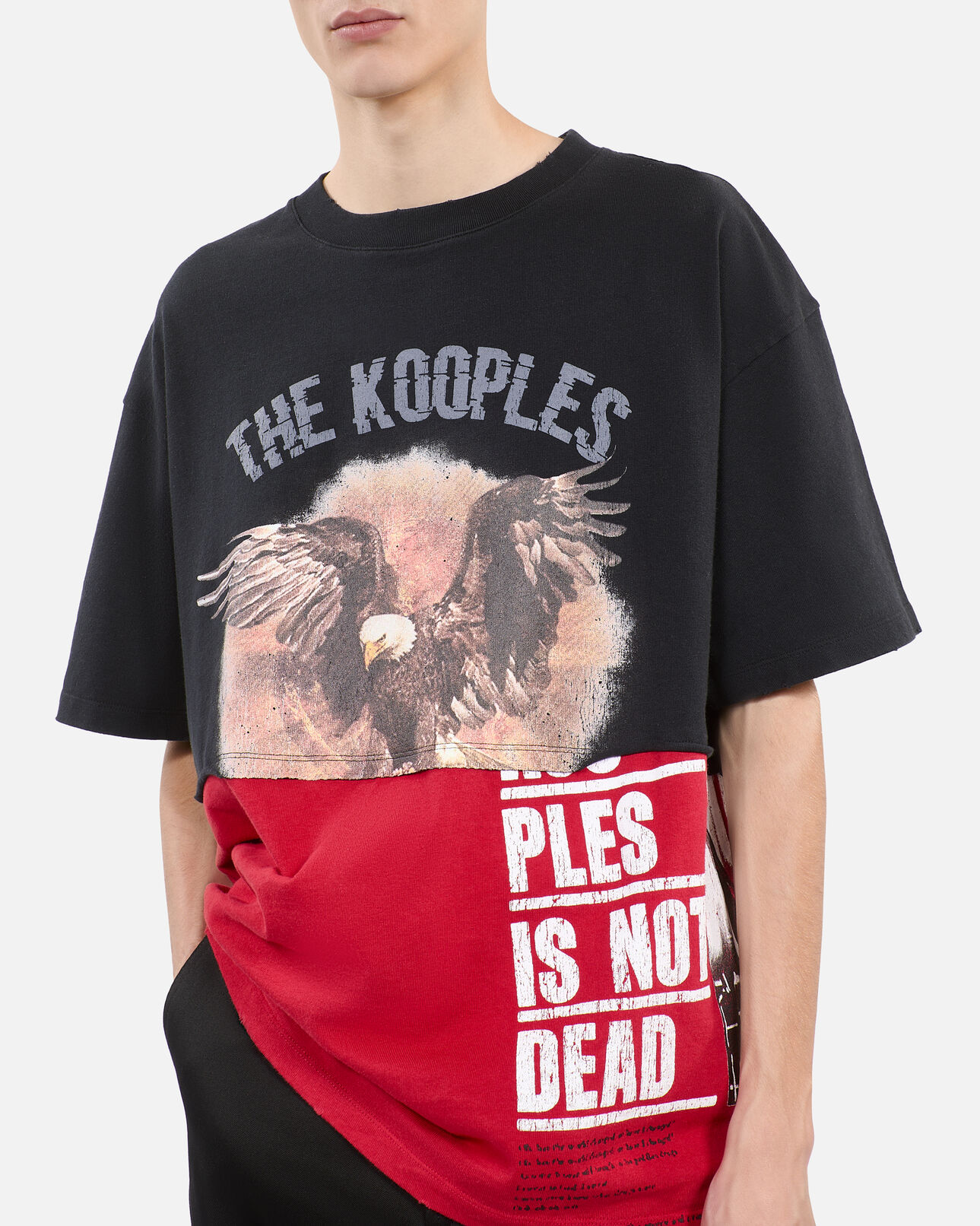 The Kooples HOMBRE BLACK WASHED camiseta serigrafiada negra