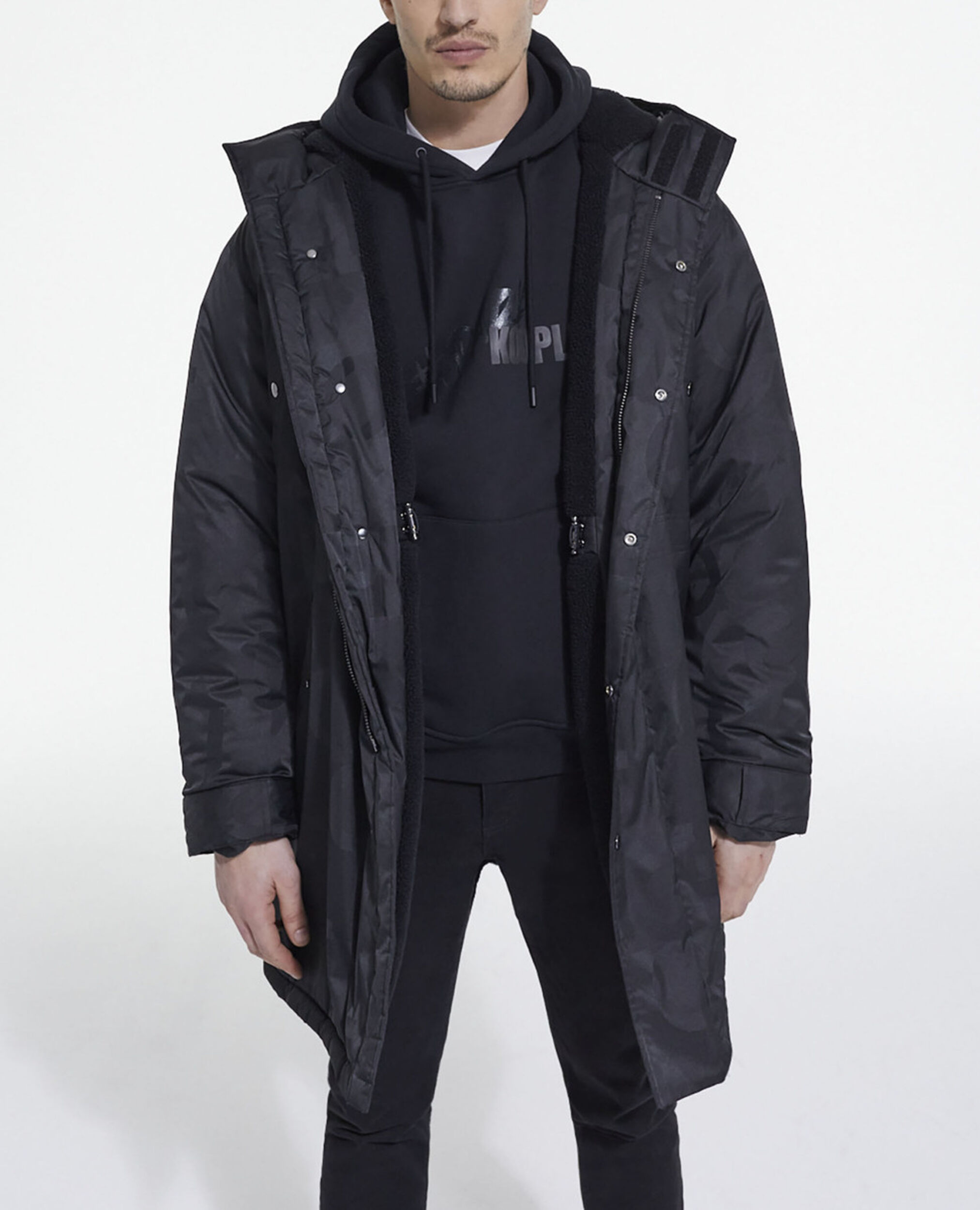 Black parka, BLACK, hi-res image number null
