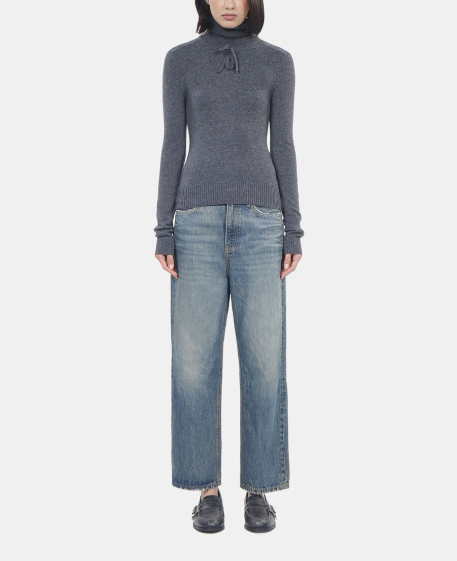 The Kooples F ANTHRACITE MELANGE grey cashmere sweater