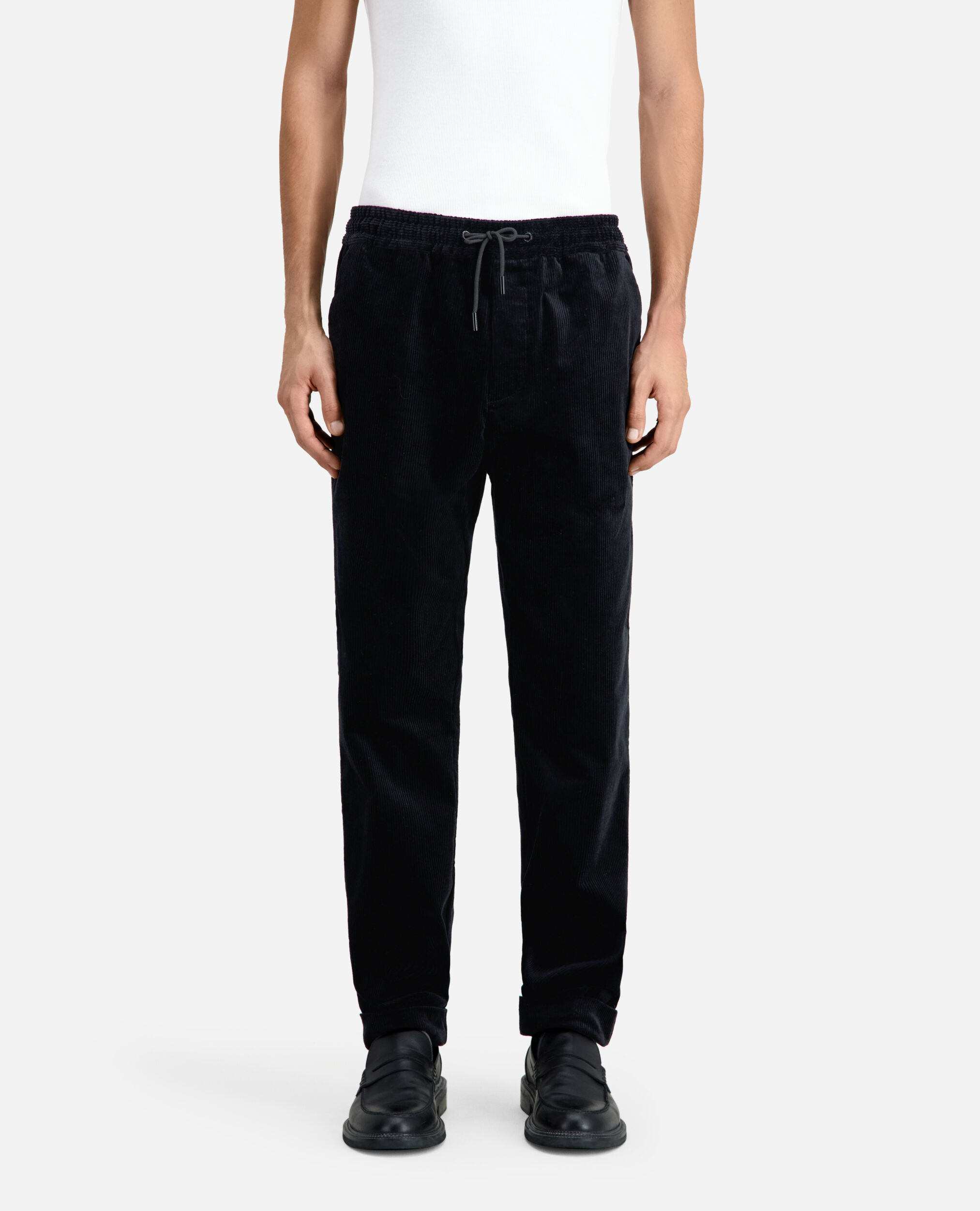 Black corduroy trousers, BLACK, hi-res image number null
