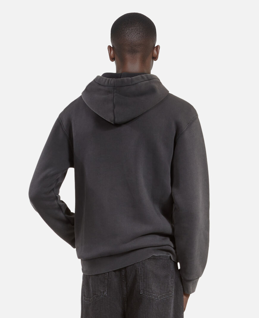The Kooples HERREN BLACK WASHED sweatshirt logo mit kapuze schwarz