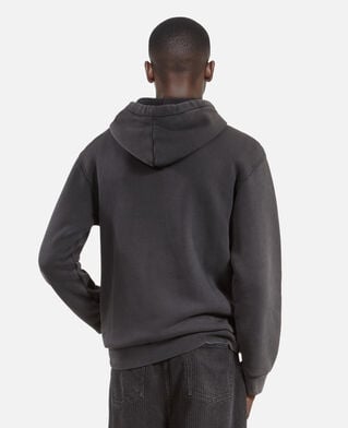 The Kooples HERREN BLACK WASHED sweatshirt logo mit kapuze schwarz