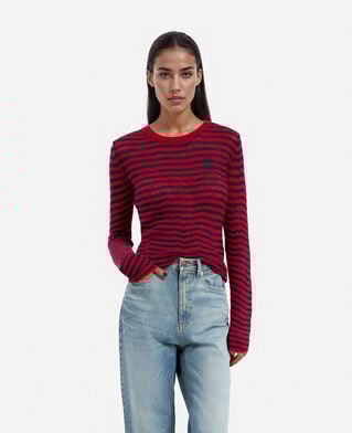 The Kooples WOMEN RED / BLUE striped mohair sweater 