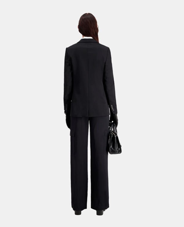 black satin suit blazer