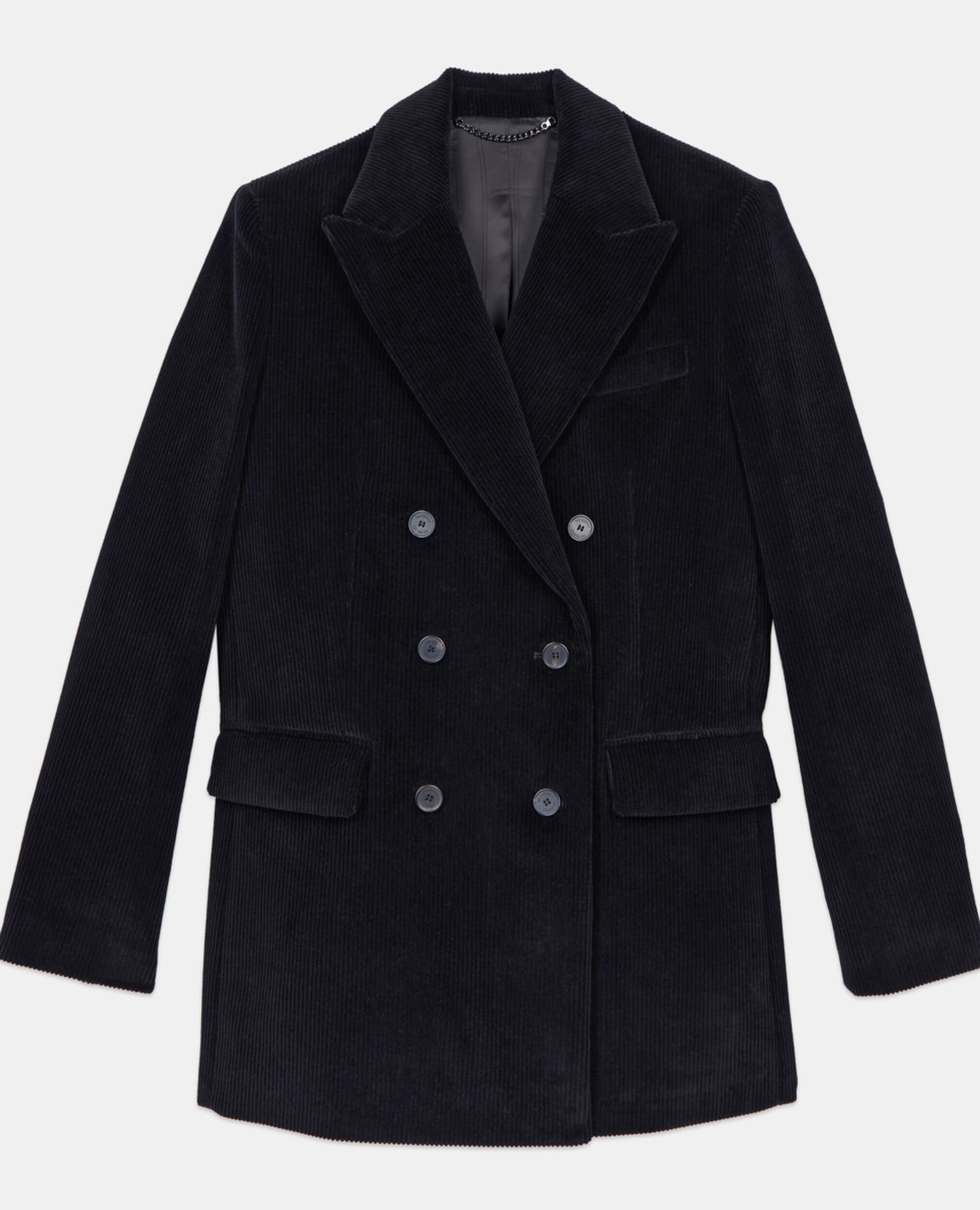 Black corduroy suit jacket, BLACK, hi-res image number null