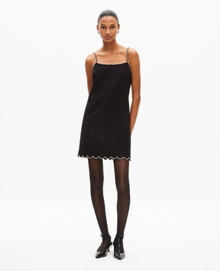 The Kooples F BLACK short dress with black rhinestone details