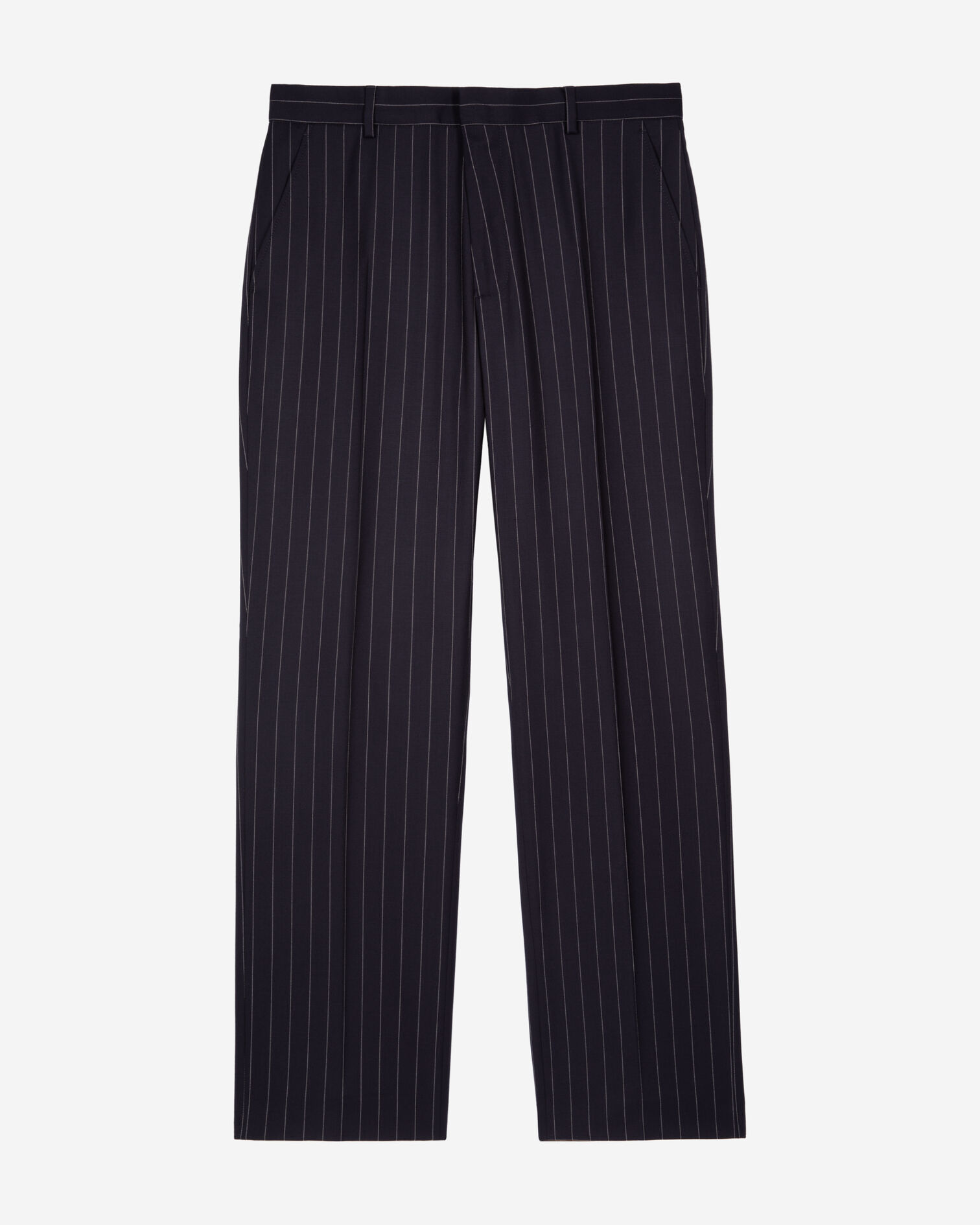 Blue pinstripe suit pants, DARK NAVY, hi-res image number null