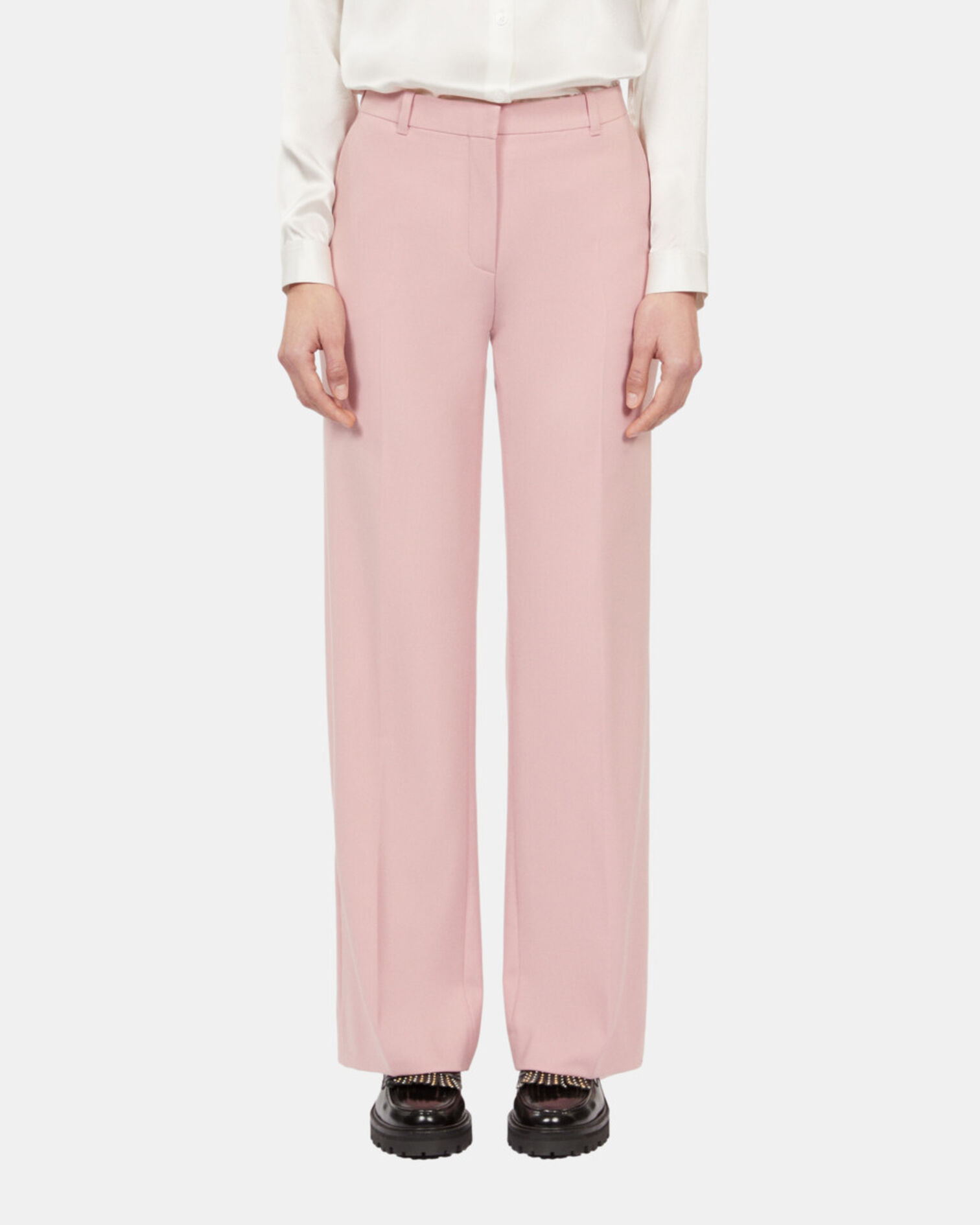 Pantalon tailleur en laine mélangée rose, PASTEL PINK, hi-res image number null