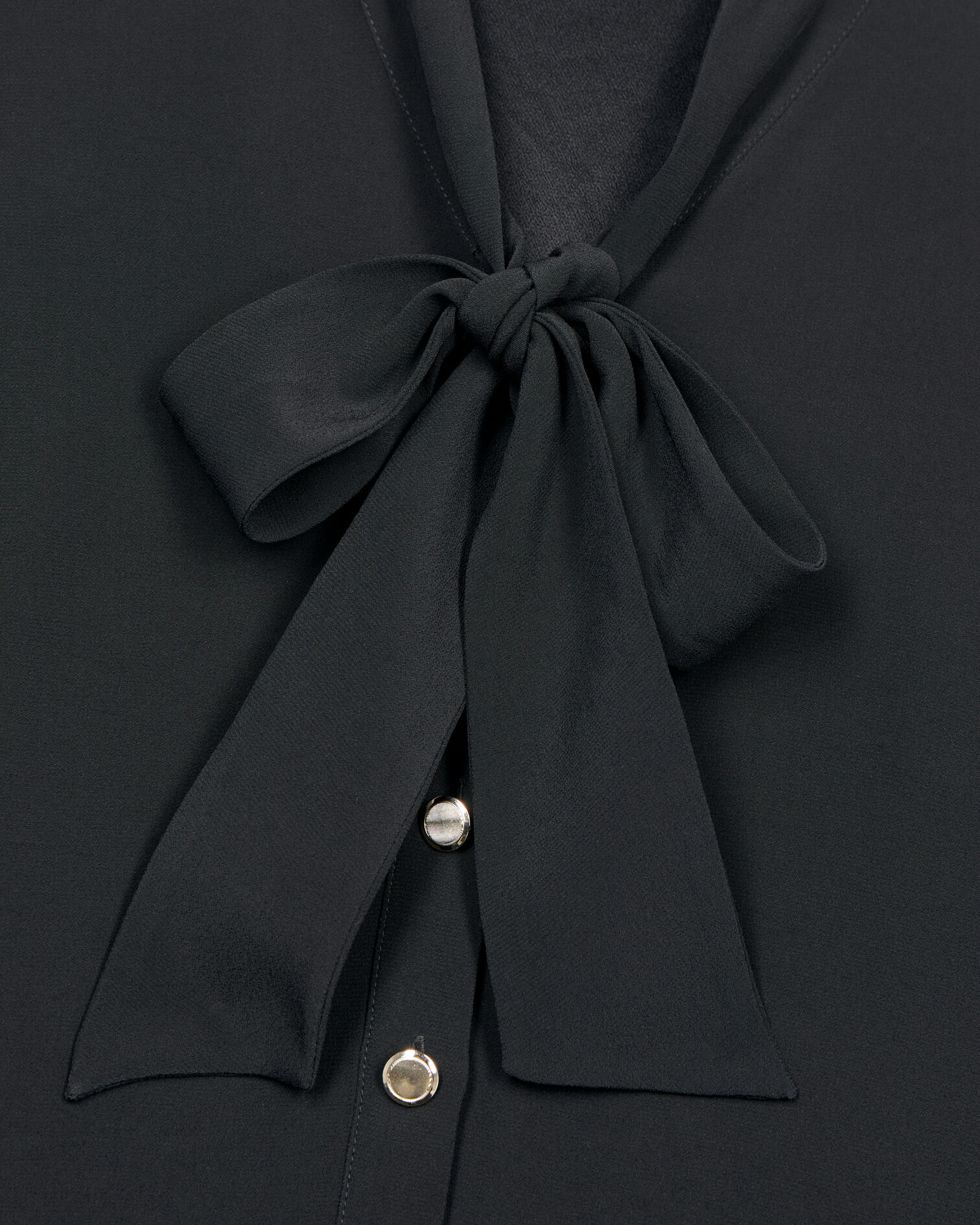 Short black dress with pleating, BLACK, hi-res image number null