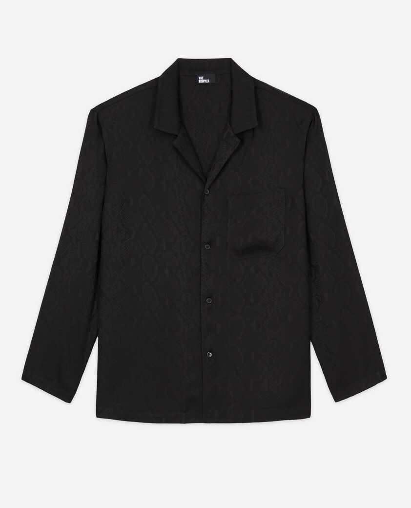 The Kooples HOMME BLACK chemise casual python noir