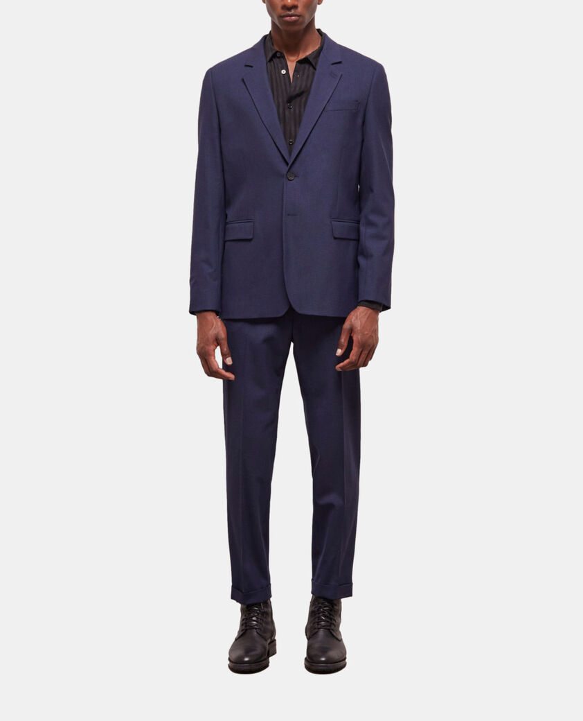 The Kooples MEN BLACK / NAVY wool suit jacket with houndstooth motif