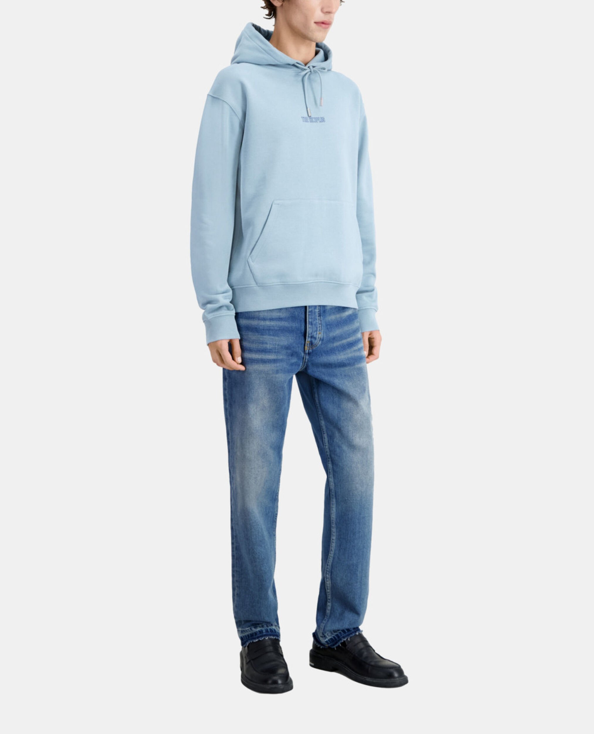 Men's Blue hoodie with logo, BLUE GREY, hi-res image number null