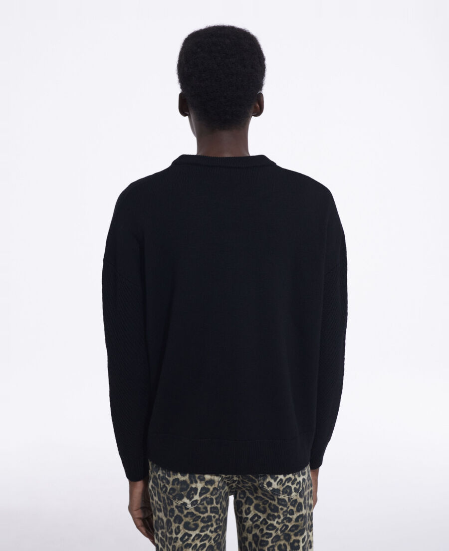 black wool sweater