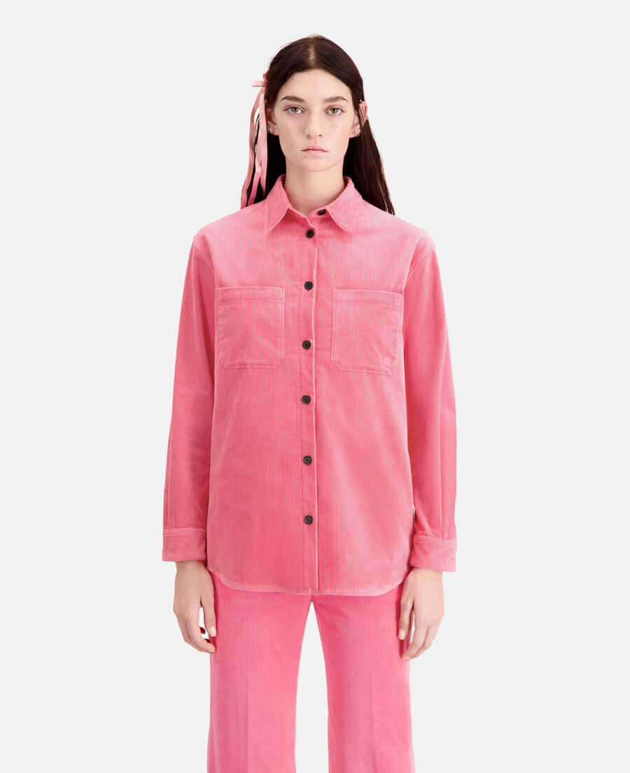 rosa hemdjacke aus cordsamt