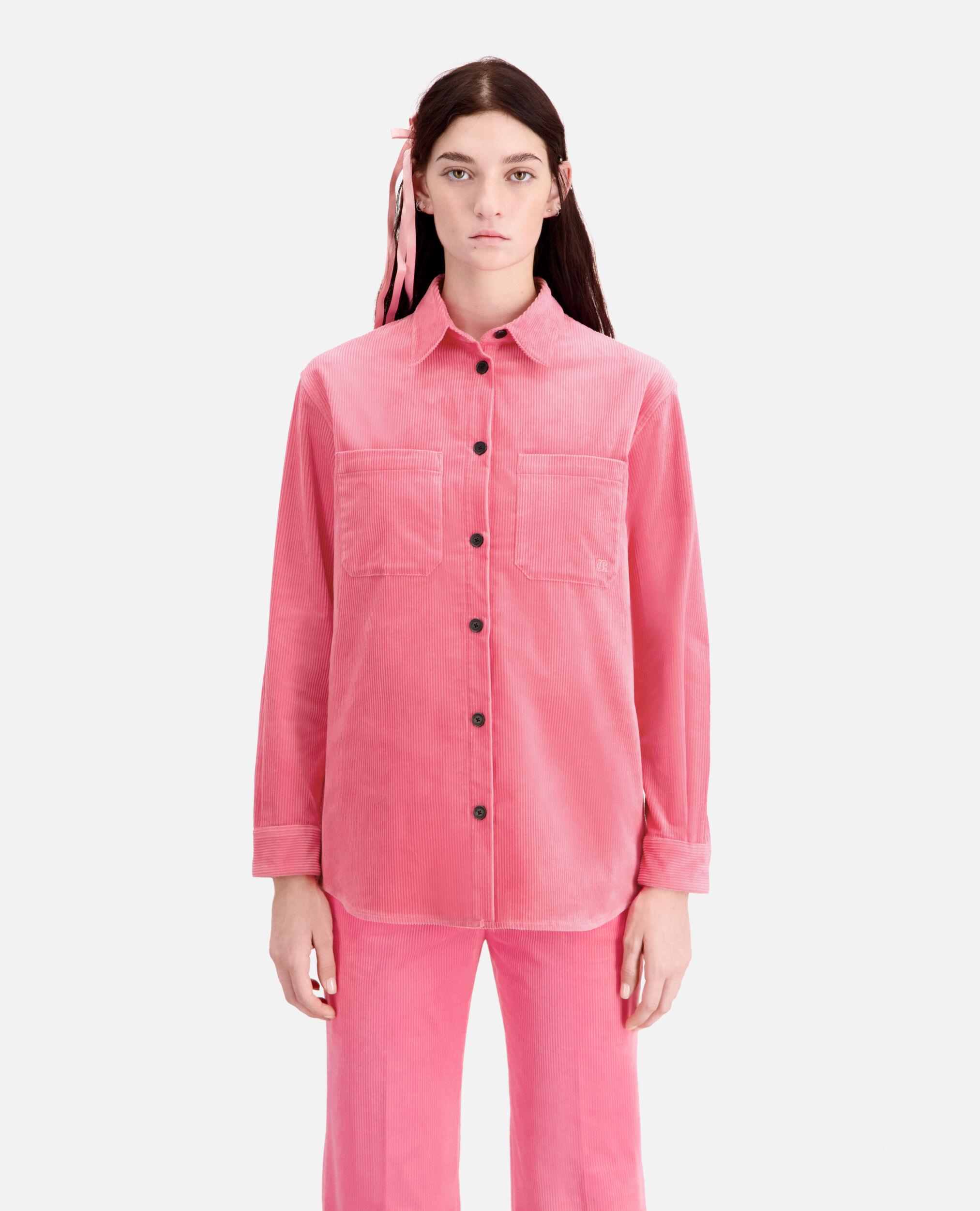 Pink corduroy overshirt, OLD PINK, hi-res image number null