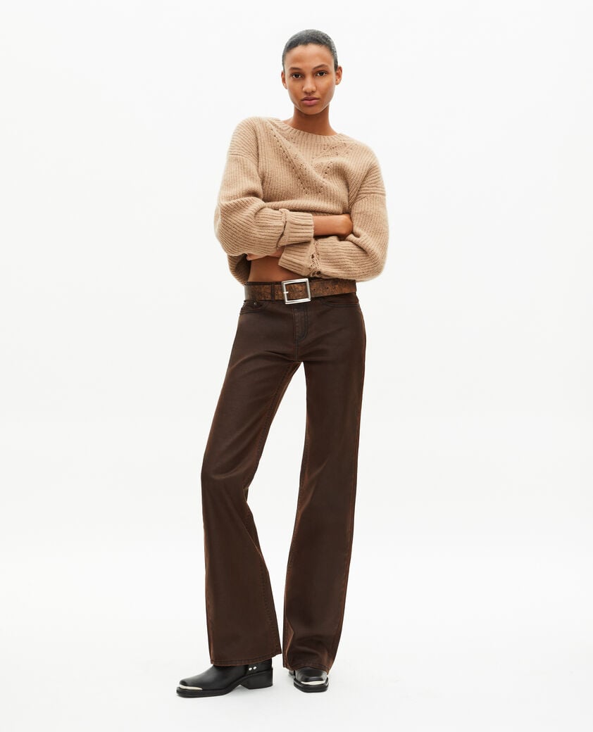 The Kooples WOMEN BROWN brown flared jeans
