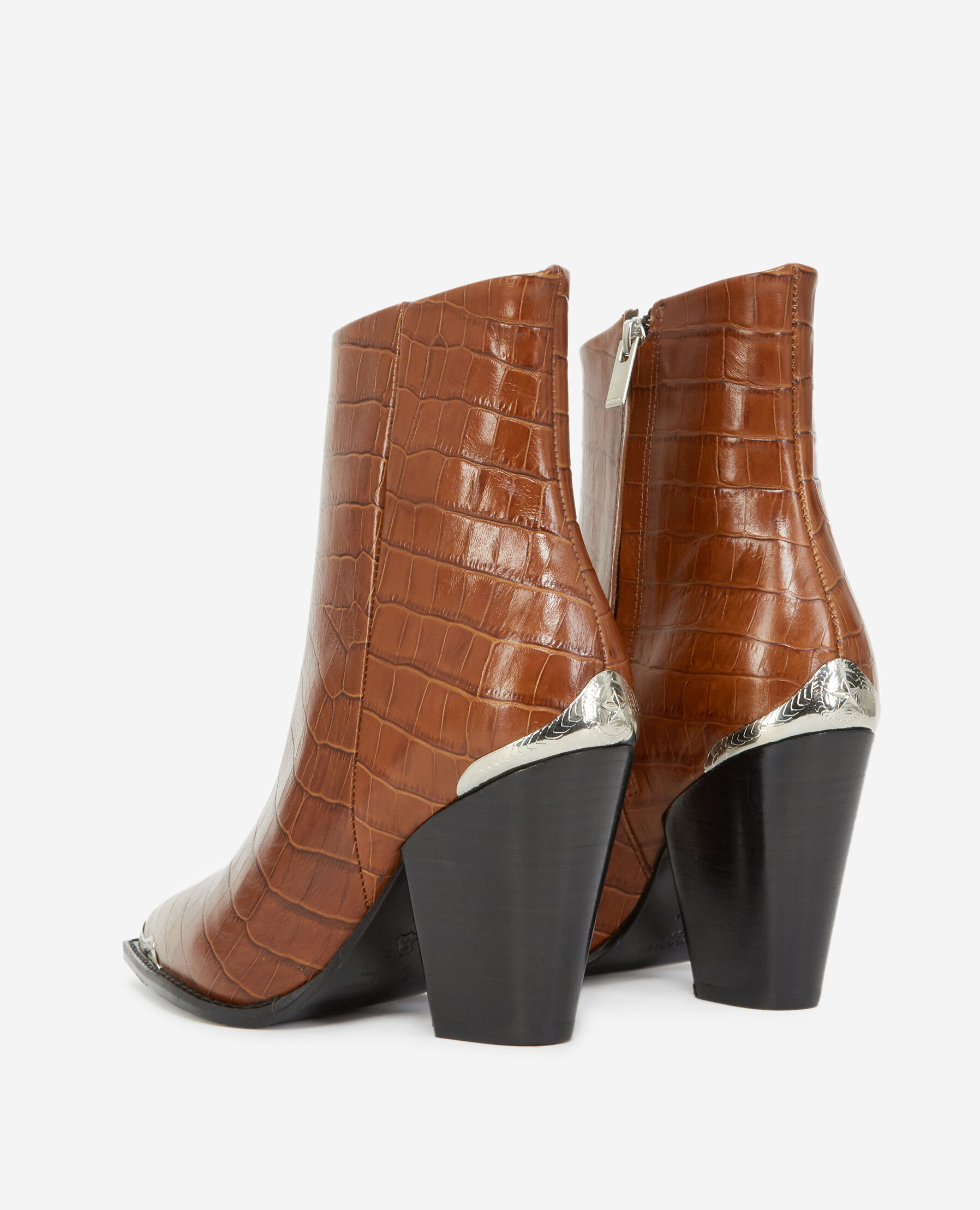 Brown crocodile ankle 2024 boots