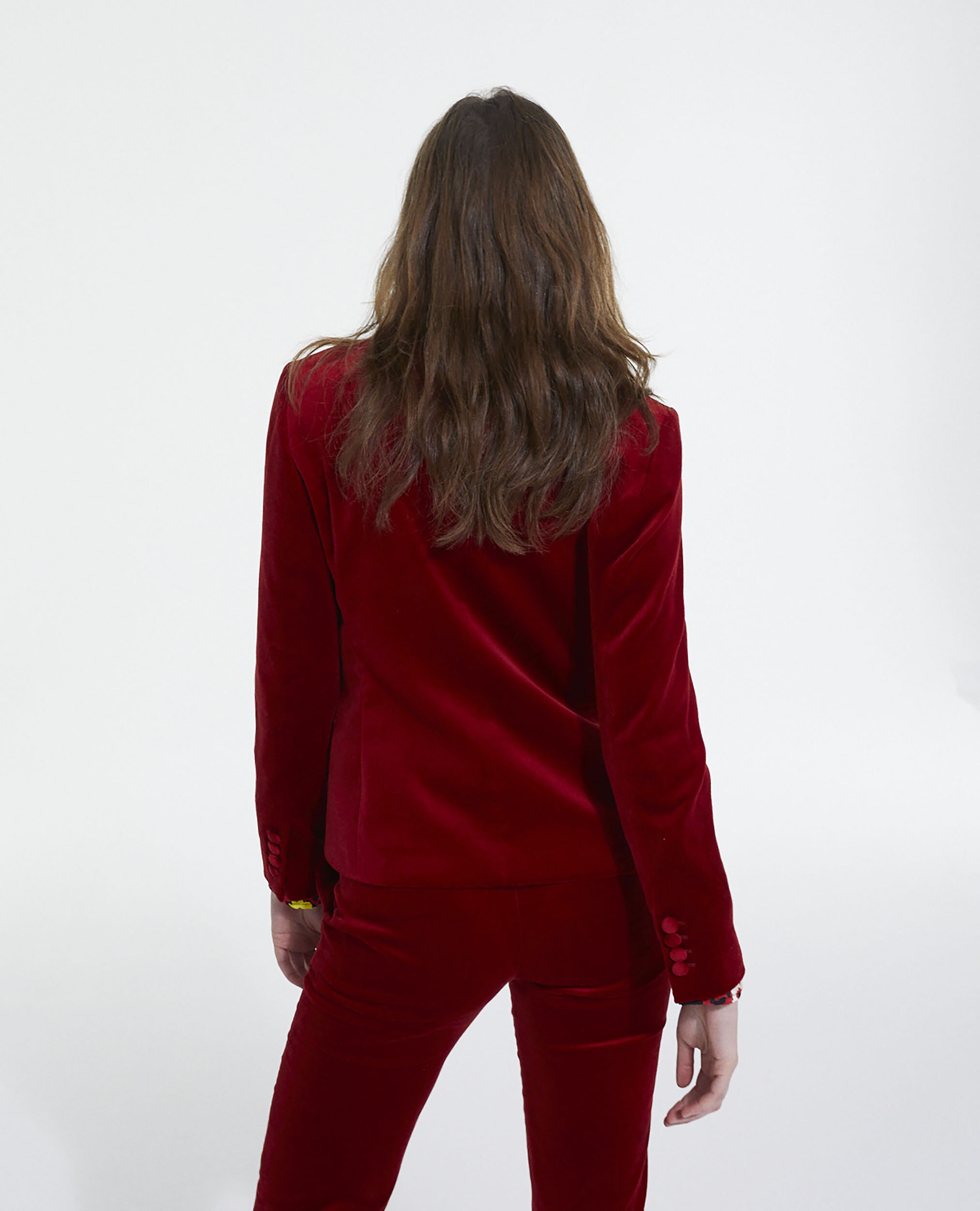 Red velvet suit jacket, RED, hi-res image number null