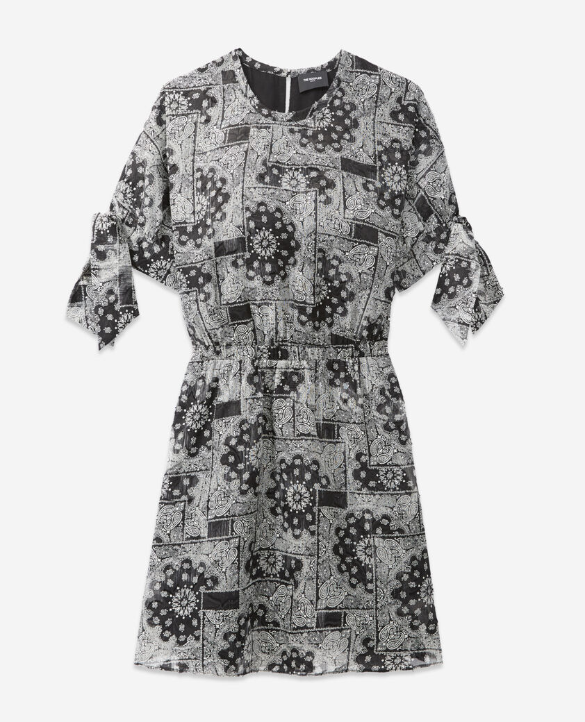 The Kooples WOMEN BLACK short bandana print straight dress