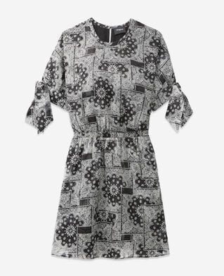 The Kooples WOMEN BLACK short bandana print straight dress