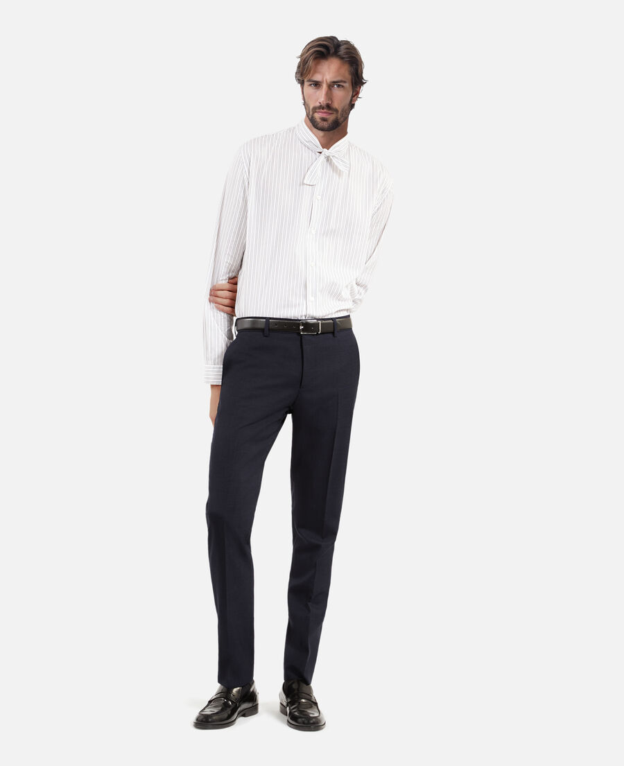 The Kooples HOMME NAVY pantalon de costume pied de puce bleu