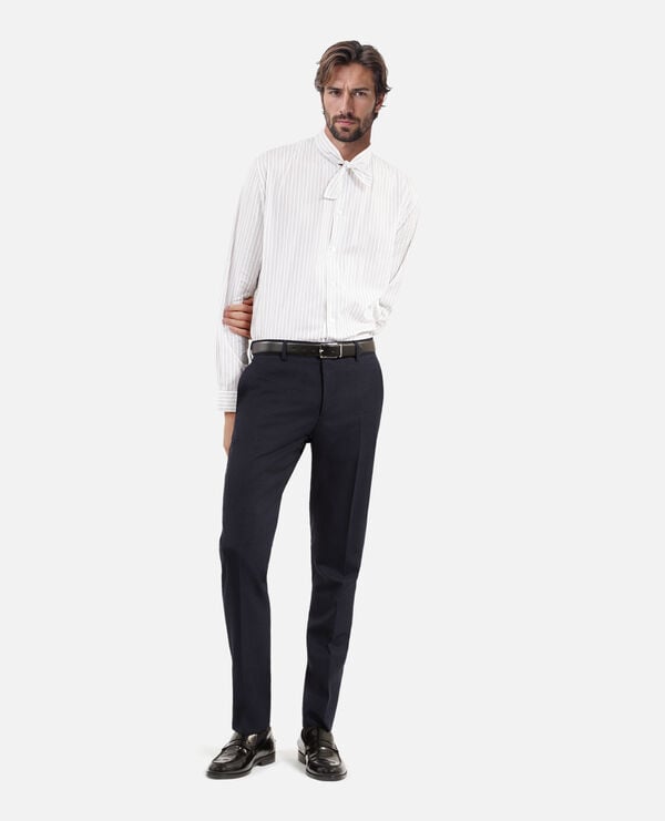 The Kooples MEN NAVY blue flea-foot suit pants