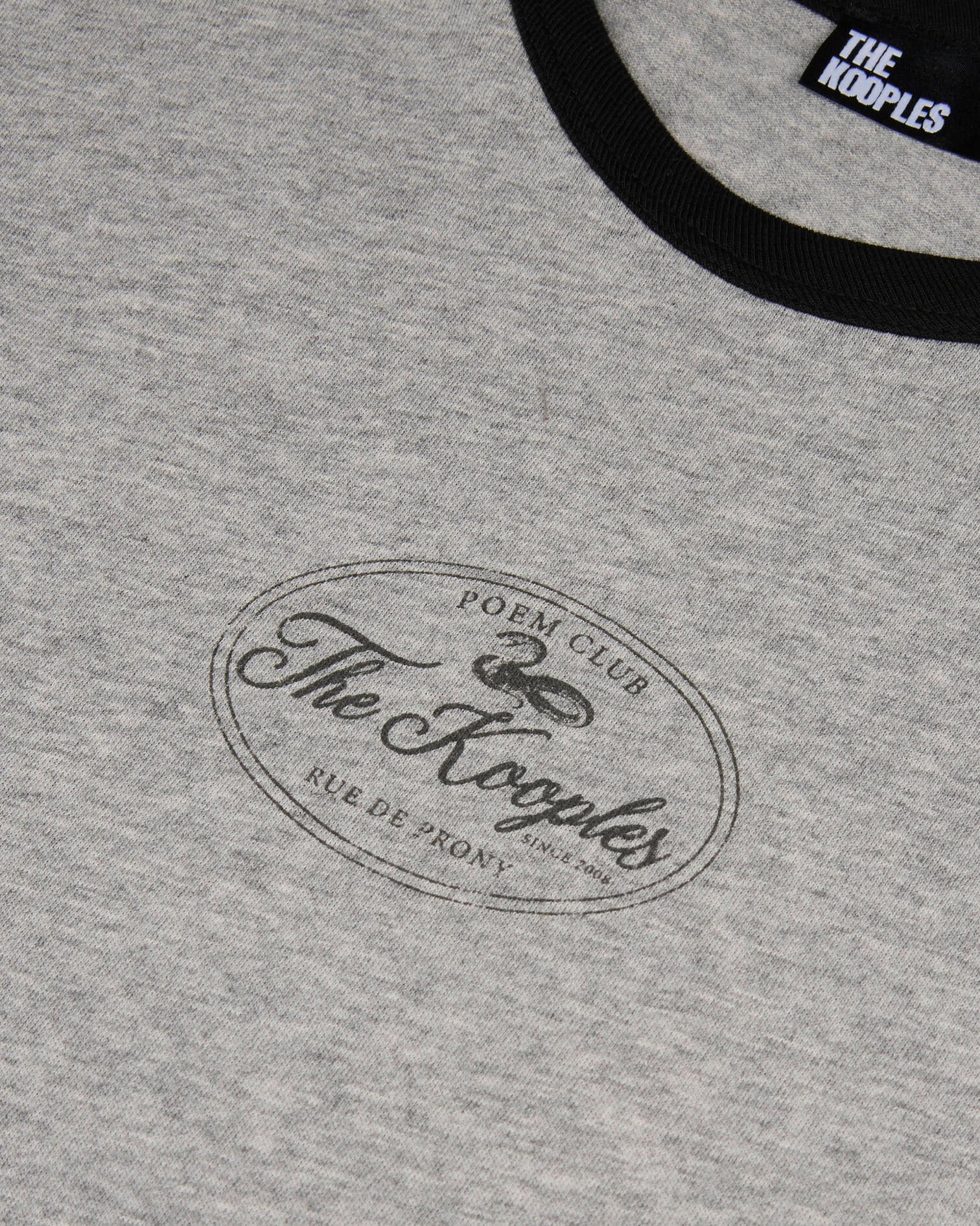T-shirt with gray screen printing, GREY MELANGE, hi-res image number null