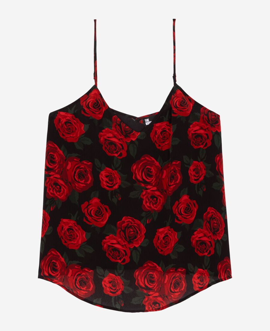 The Kooples F BLACK - RED red floral print camisole