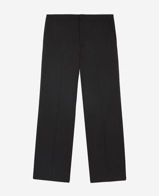 The Kooples MEN BLACK semi-elasticated wide-leg pants, black